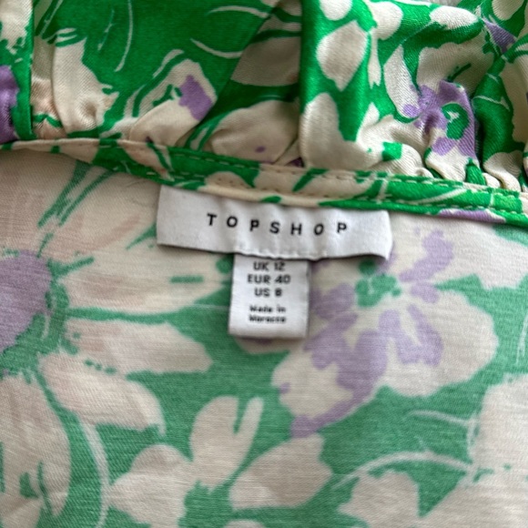 Topshop Women's Green Dress Floral Wrap Dress - Picture 10 of 11